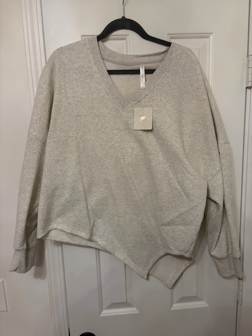Fabletics Oversized V-Neck Sweater in Light Heather